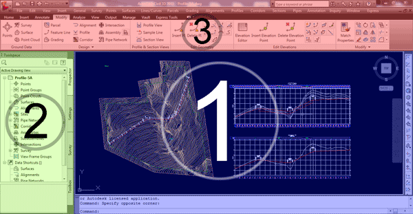 محیط کار Civil3D
