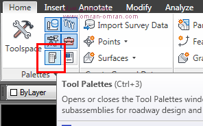 toolpalettes را باز کنید